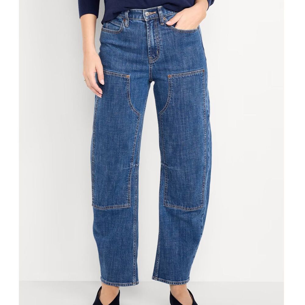 Old Navy High-Waisted Baggy Barrel Leg Utility Jeans – Size 0